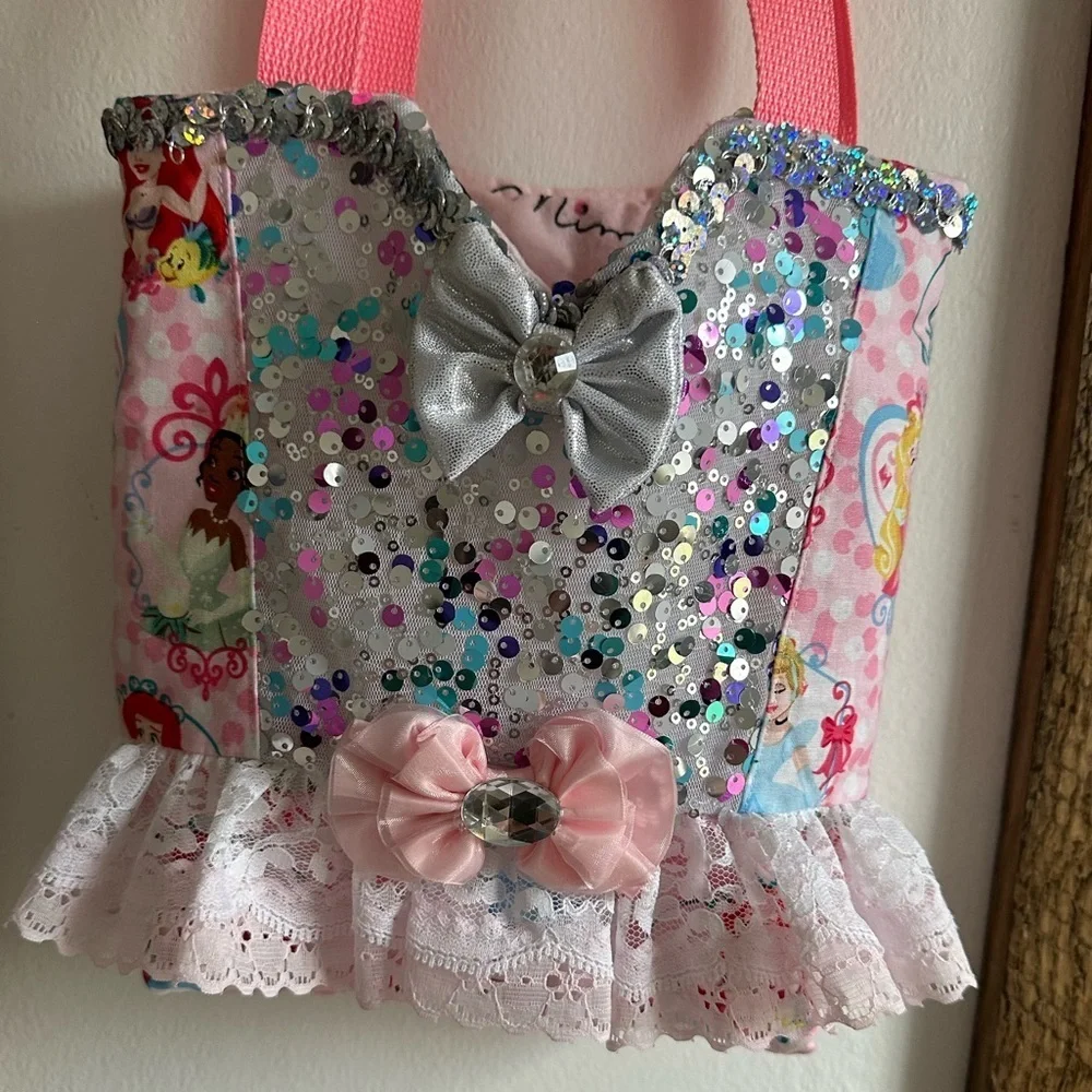 New Hand Crafted Handmade Girls Disney Princess Bling Purse